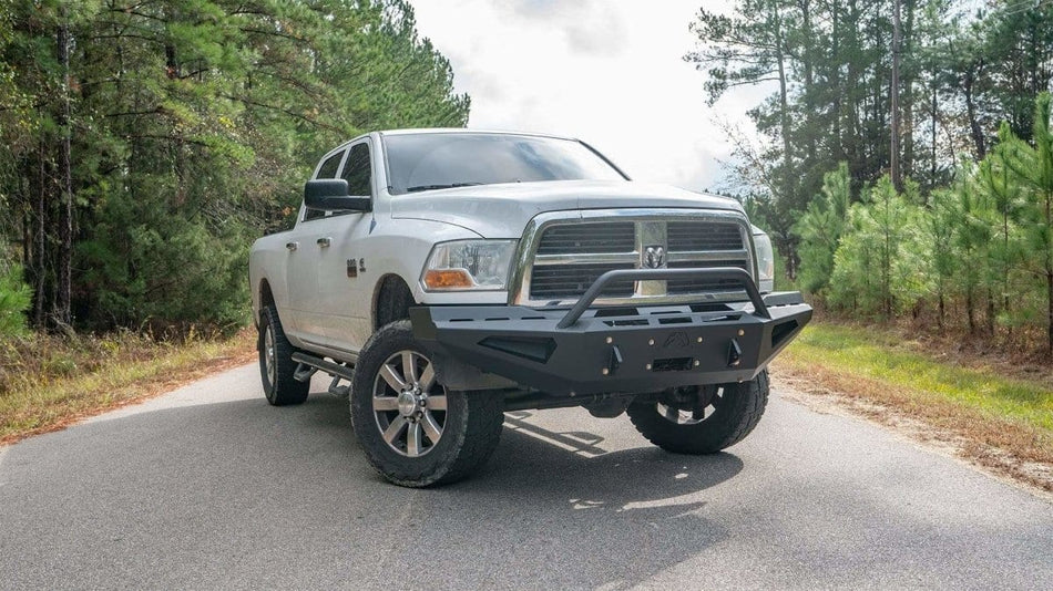 Fab Fours DR10 - RS2962 - 1 Dodge Ram 2500/3500 HD 2010 - 2018 Red Steel Winch Front Bumper Pre - Runner Guard - Rugged Truck Gear