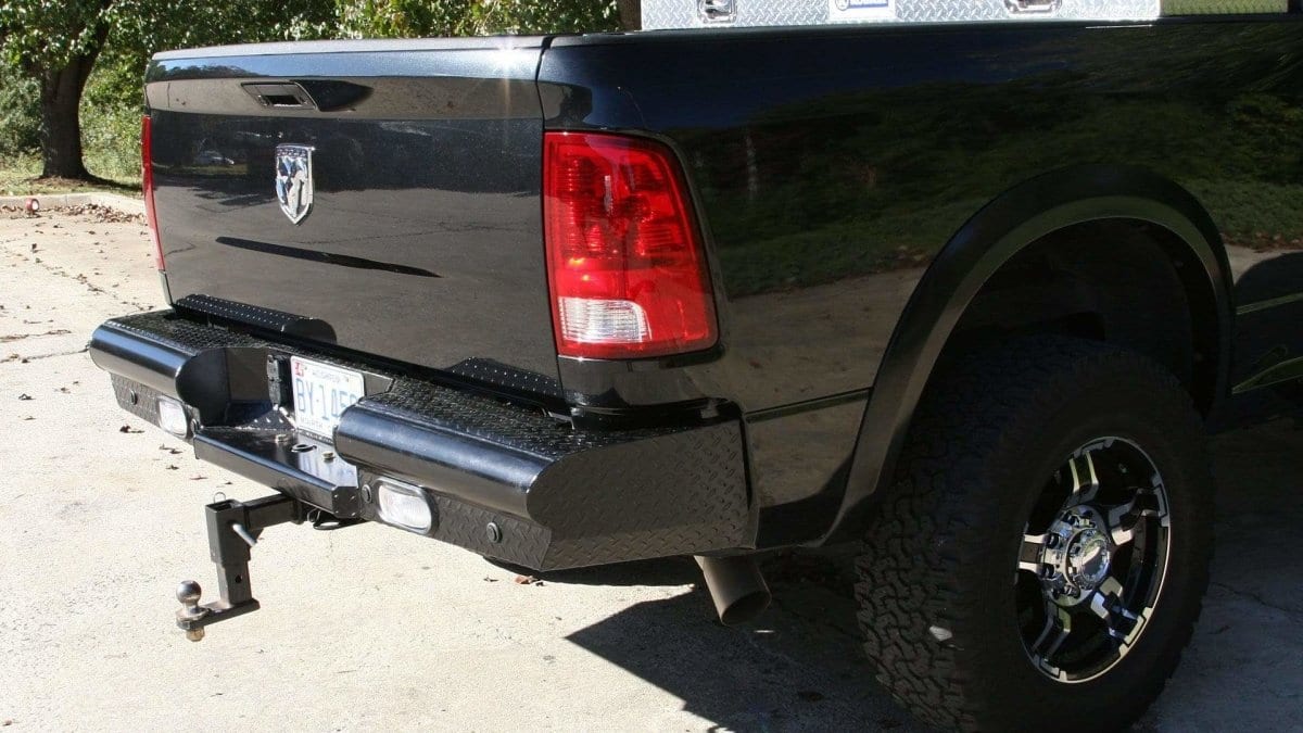 Fab Fours DR10 - T2950 - 1 Dodge Ram 1500 2009 - 2018 Black Steel Rear Bumper - Rugged Truck Gear