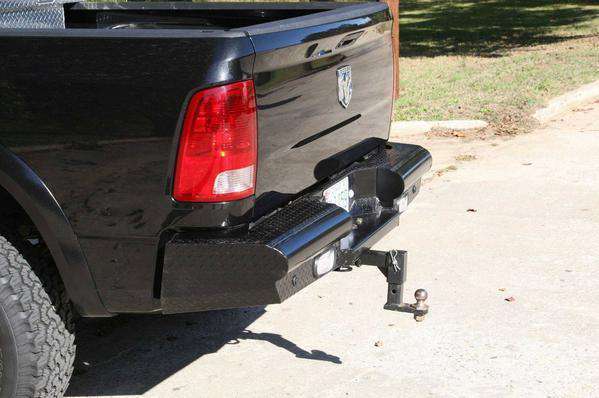 Fab Fours DR10-T2950-1 Dodge Ram 2500/3500 HD 2010-2018 Black Steel Rear Bumper-BumperStock