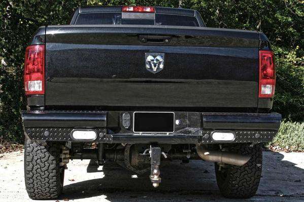 Fab Fours DR10 - T2950 - 1 Dodge Ram 2500/3500 HD 2010 - 2018 Black Steel Rear Bumper - Rugged Truck Gear