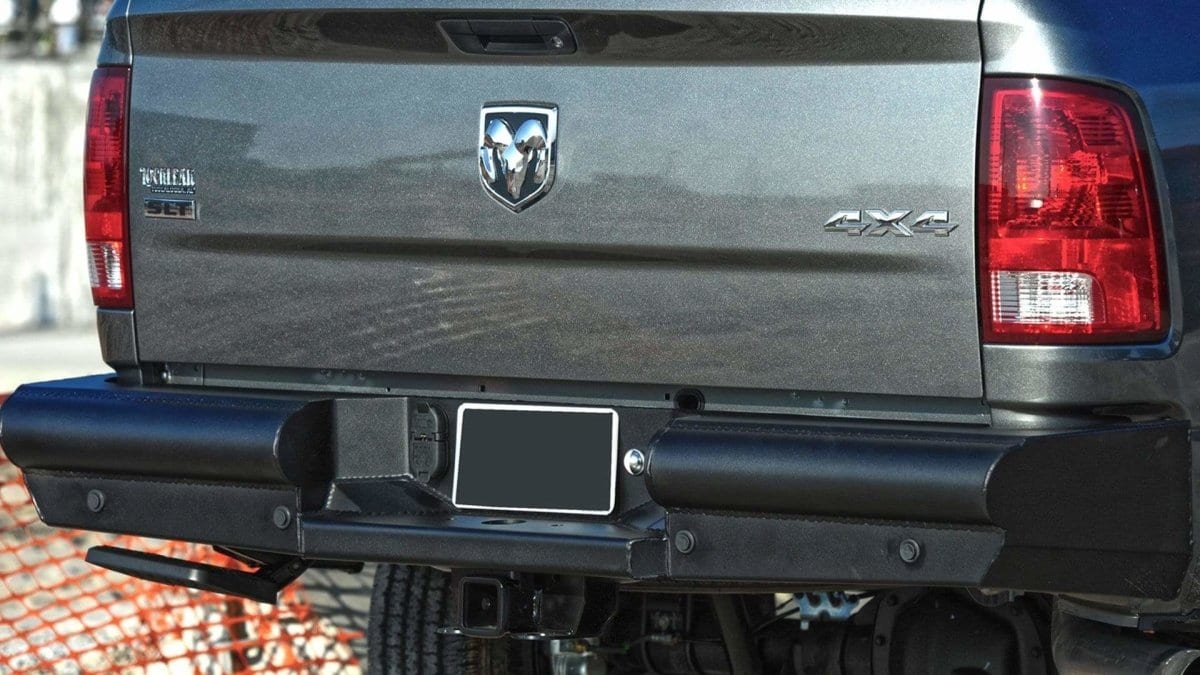 Fab Fours DR10 - U2950 - 1 Dodge Ram 1500 2009 - 2018 Black Steel Elite Rear Bumper - Rugged Truck Gear