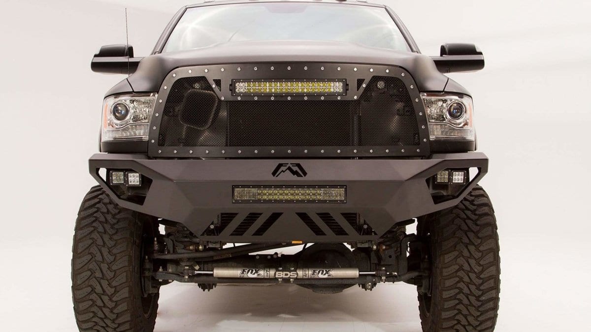 Fab Fours DR10 - V2951 - 1 Dodge Ram 2500/3500 HD 2010 - 2018 Vengeance Front Bumper No Guard Non - Sensor - Rugged Truck Gear