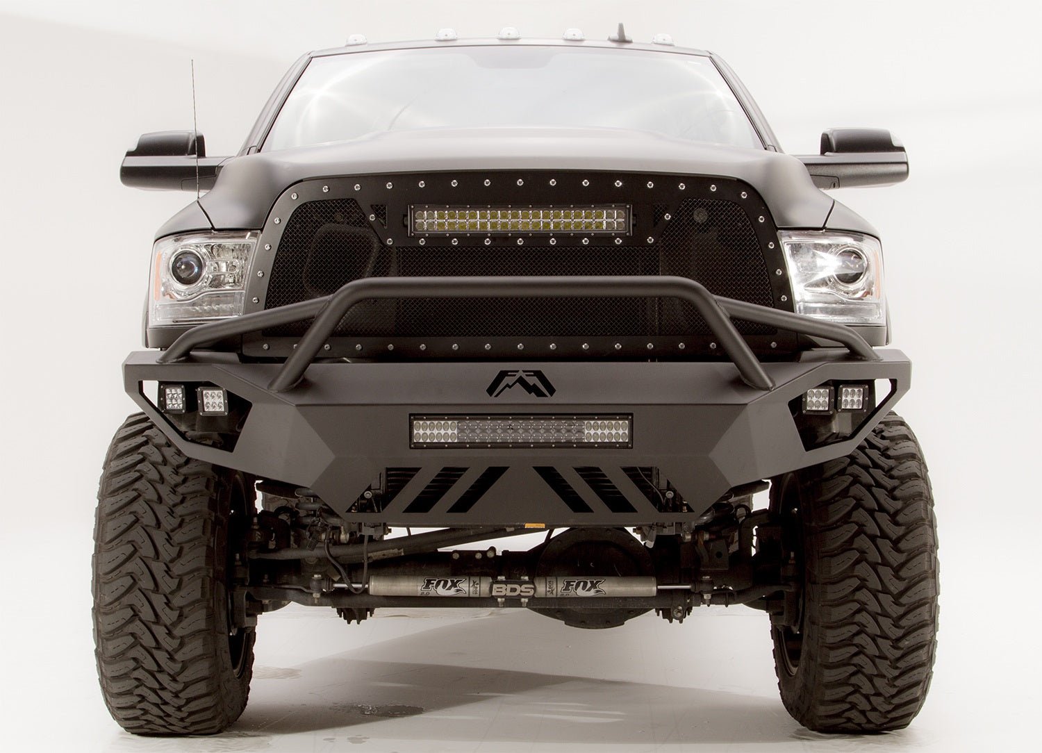Fab Fours DR10 - V2952 - 1 Dodge Ram 2500/3500 HD 2010 - 2018 Vengeance Front Bumper Pre - Runner Guard Non - Sensor - Rugged Truck Gear