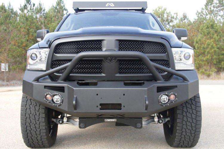 Fab Fours DR13 - H2952 - 1 Ram 1500 2013 - 2018 Premium Front Bumper Winch Ready Pre - Runner Guard Non - Sensor - Rugged Truck Gear