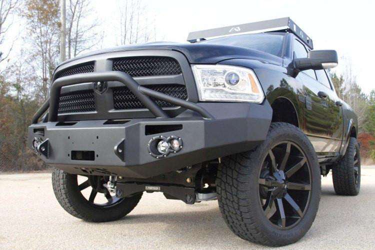 Fab Fours DR13 - H2952 - 1 Ram 1500 2013 - 2018 Premium Front Bumper Winch Ready Pre - Runner Guard Non - Sensor - Rugged Truck Gear