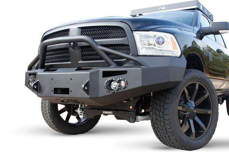 Fab Fours DR13 - H2952 - 1 Ram 1500 2013 - 2018 Premium Front Bumper Winch Ready Pre - Runner Guard Non - Sensor - Rugged Truck Gear