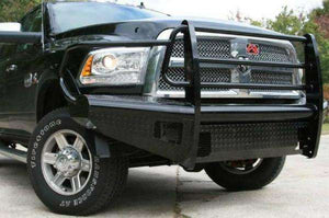 Fab Fours DR13-K2960-1 Dodge Ram 1500 2013-2018 Black Steel Front Bumper Full Guard-BumperStock