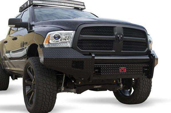 Fab Fours DR13 - K2961 - 1 Dodge Ram 1500 2013 - 2018 Black Steel Front Bumper No Guard - Rugged Truck Gear