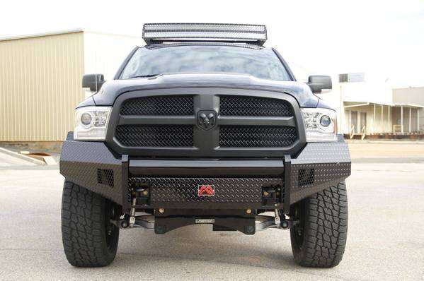 Fab Fours DR13 - K2961 - 1 Dodge Ram 1500 2013 - 2018 Black Steel Front Bumper No Guard - Rugged Truck Gear