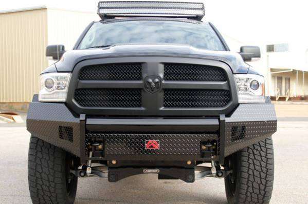 Fab Fours DR13 - K2962 - 1 Dodge Ram 1500 2013 - 2018 Black Steel Front Bumper Pre - Runner Guard - Rugged Truck Gear