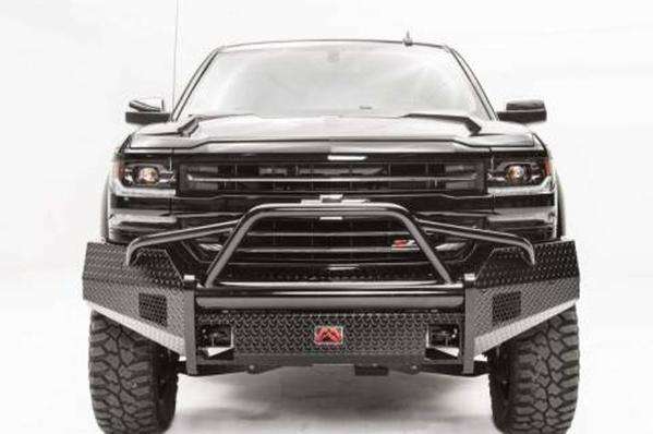 Fab Fours DR13-K2962-1 Dodge Ram 1500 2013-2018 Black Steel Front Bumper Pre-Runner Guard-BumperStock