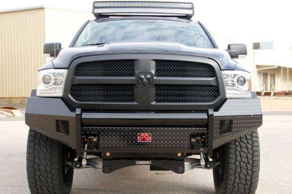 Fab Fours DR13-K2962-1 Dodge Ram 1500 2013-2018 Black Steel Front Bumper Pre-Runner Guard-BumperStock