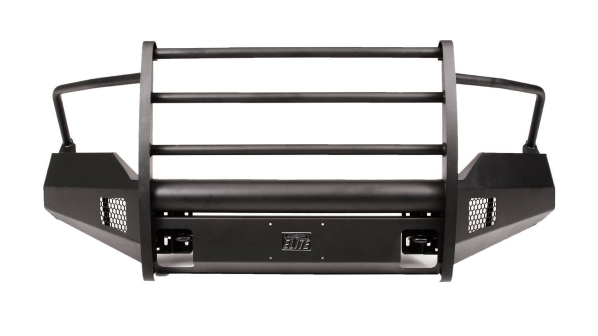 Fab Fours DR13 - R2960 - 1 Dodge Ram 1500 2013 - 2018 Black Steel Elite Front Bumper Full Guard - Rugged Truck Gear