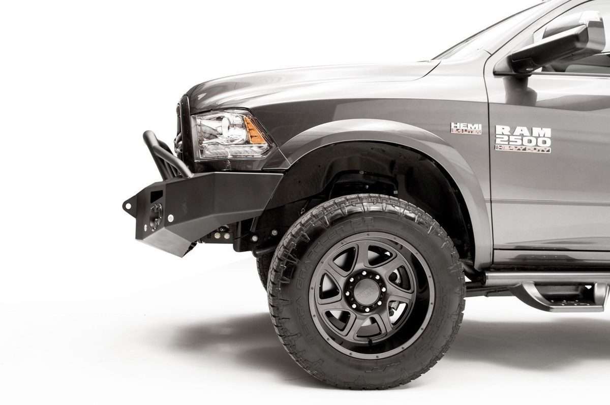 Fab Fours DR16 - C4052 - 1 Ram 2500/3500 2016 - 2018 Premium Winch Ready Front Bumper Pre - Runner Guard Sensor - Rugged Truck Gear