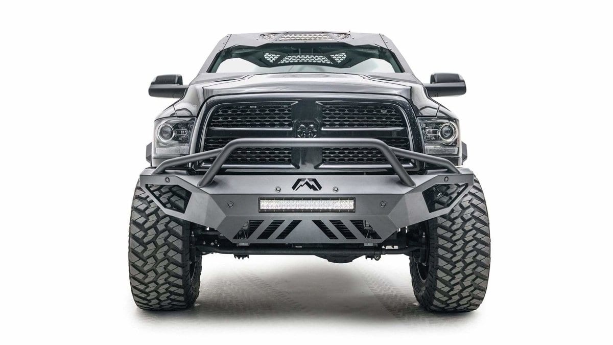 Fab Fours DR16 - V4062 - 1 Dodge Ram 2500/3500 HD 2016 - 2018 Open Fender Front Bumper Pre - Runner Guard - Rugged Truck Gear