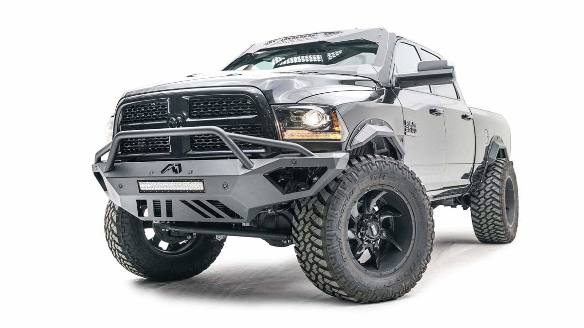 Fab Fours DR16-V4062-1 Dodge Ram 2500/3500 HD 2016-2018 Open Fender Front Bumper Pre-Runner Guard-BumperStock