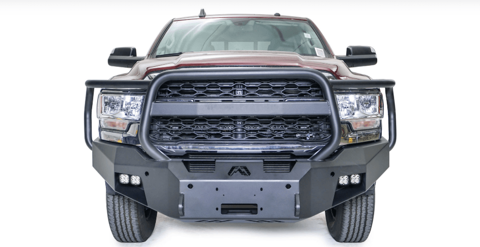 Fab Fours DR19 - A4450 - 1 Ram 2500/3500 HD 2019 - 2024 New Premium Front Bumper Winch Ready Full Guard - Rugged Truck Gear