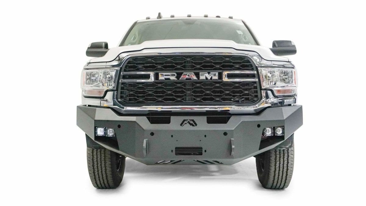 Fab Fours DR19 - A4451 - 1 Ram 2500/3500 HD 2019 - 2024 New Premium Front Bumper Winch Ready No Guard - Rugged Truck Gear