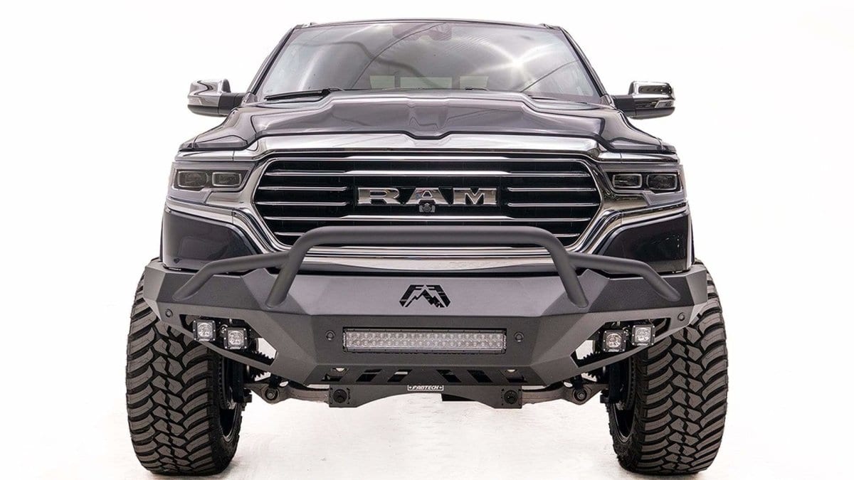Fab Fours DR19 - D4252 - 1 Dodge Ram 1500 2019 - 2024 Vengeance Front Bumper Pre - Runner Guard - Rugged Truck Gear