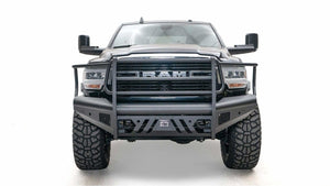 Fab Fours DR19-Q4460-1 Dodge Ram 2500/3500 HD 2019-2021 Black Steel Elite Front Bumper Full Guard-BumperStock