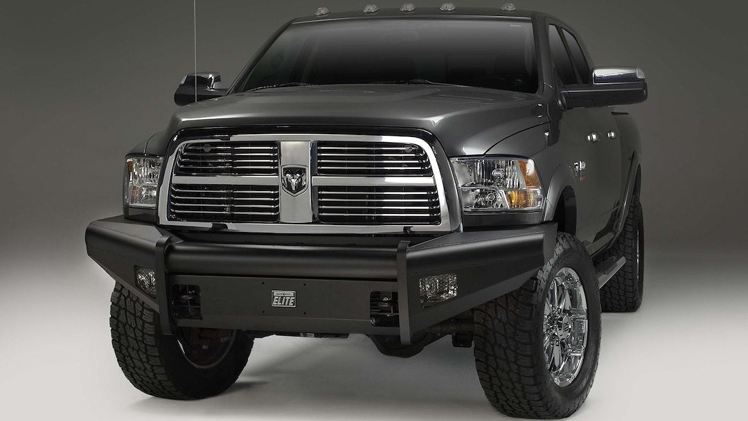 Fab Fours DR19-Q4461-1 Ram 2500/3500 HD 2019-2024 Black Steel Elite Front Bumper No Guard - Rugged Truck Gear
