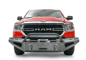 Fab Fours DR19-RS4262-1 Dodge Ram 1500 2019-2021 Red Steel Winch Front Bumper Pre-Runner Guard - BumperStock