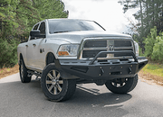 Fab Fours DR19 - RS4462 - 1 Ram 2500/3500 HD 2019 - 2024 Red Steel Winch Front Bumper Pre - Runner Guard - Rugged Truck Gear