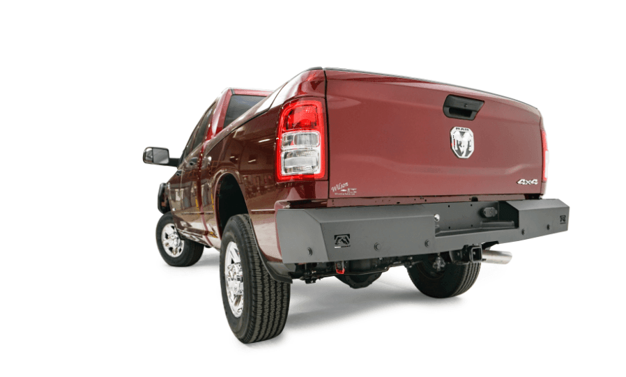 Fab Fours DR19 - RT4250 - 1 Ram 1500 2019 - 2024 Red Steel Rear Bumper - Rugged Truck Gear