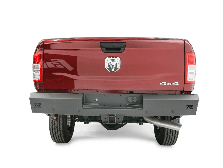 Fab Fours DR19 - RT4450 - 1 Ram 2500/3500 HD 2019 - 2024 Red Steel Rear Bumper - Rugged Truck Gear