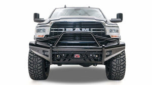 Fab Fours DR19-S4462-1 Dodge Ram 2500/3500 HD 2019-2021 Black Steel Front Bumper Pre-Runner Guard-BumperStock