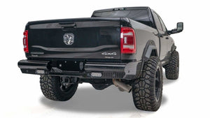 Fab Fours DR19-T4450-1 Dodge Ram 2500/3500 HD 2019-2021 Black Steel Rear Bumper-BumperStock