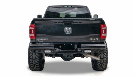 Fab Fours DR19-T4450-1 Dodge Ram 2500/3500 HD 2019-2021 Black Steel Rear Bumper-BumperStock