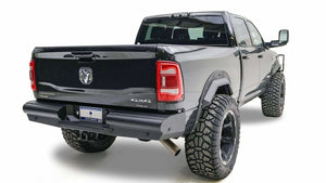 Fab Fours DR19-U4450-1 Dodge Ram 2500/3500 HD 2019-2021 Black Steel Elite Rear Bumper-BumperStock