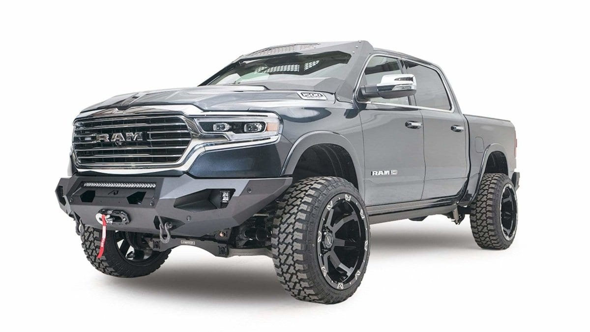 Fab Fours DR19 - X4251 - 1 Ram 1500 2019 - 2024 Matrix Front Bumper Winch Ready No Guard - Rugged Truck Gear