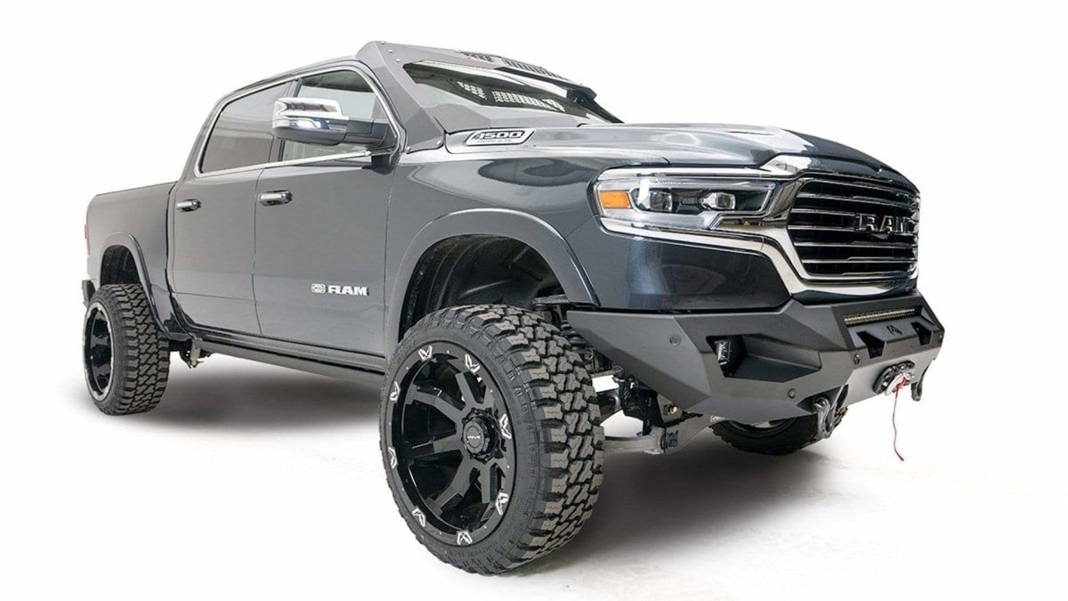 Fab Fours DR19 - X4251 - 1 Ram 1500 2019 - 2024 Matrix Front Bumper Winch Ready No Guard - Rugged Truck Gear