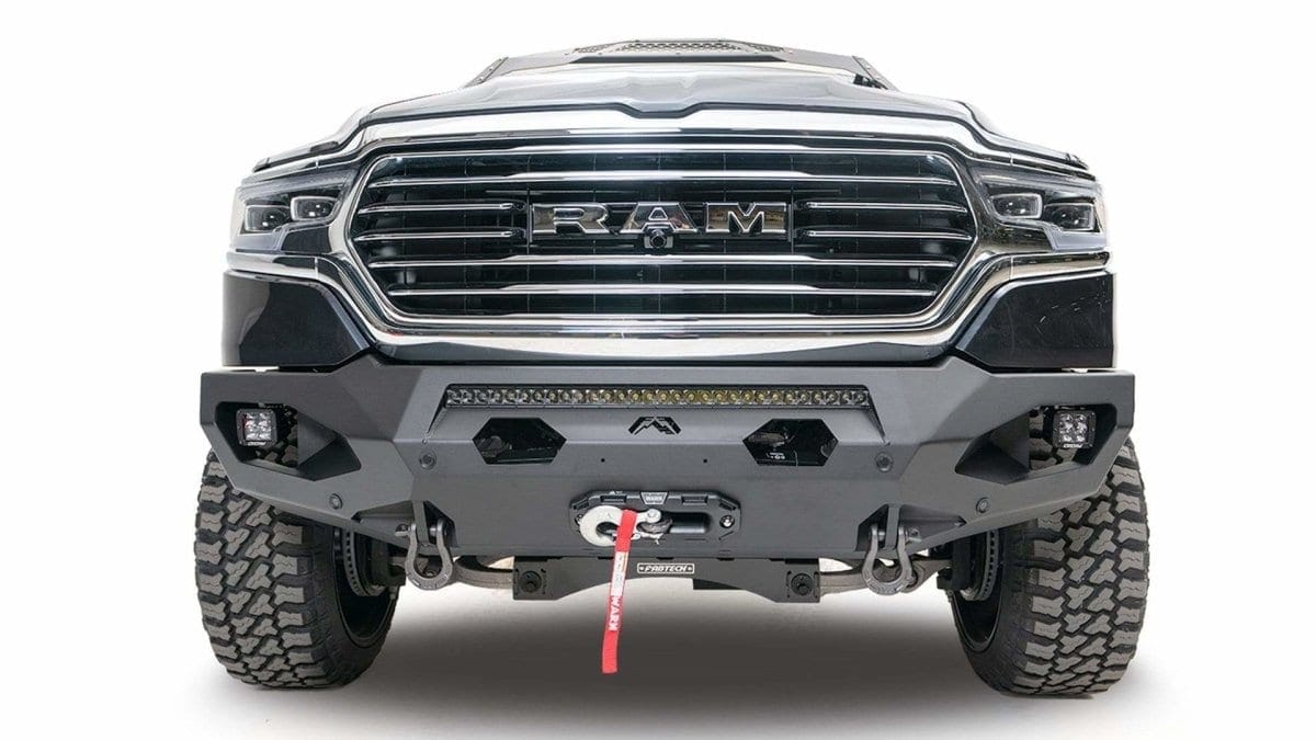 Fab Fours DR19 - X4251 - 1 Ram 1500 2019 - 2024 Matrix Front Bumper Winch Ready No Guard - Rugged Truck Gear