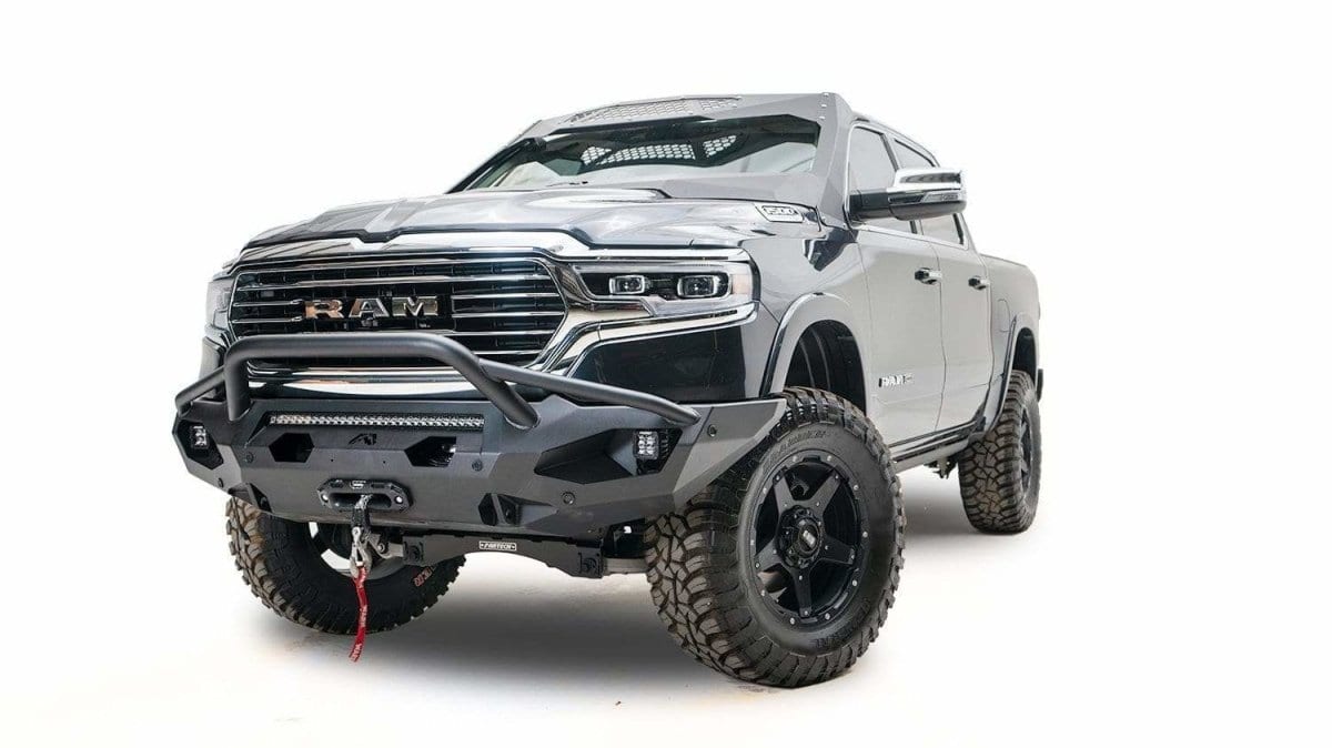 Fab Fours DR19 - X4252 - 1 Ram 1500 2019 - 2024 Matrix Front Bumper Winch Ready Pre - Runner Guard - Rugged Truck Gear