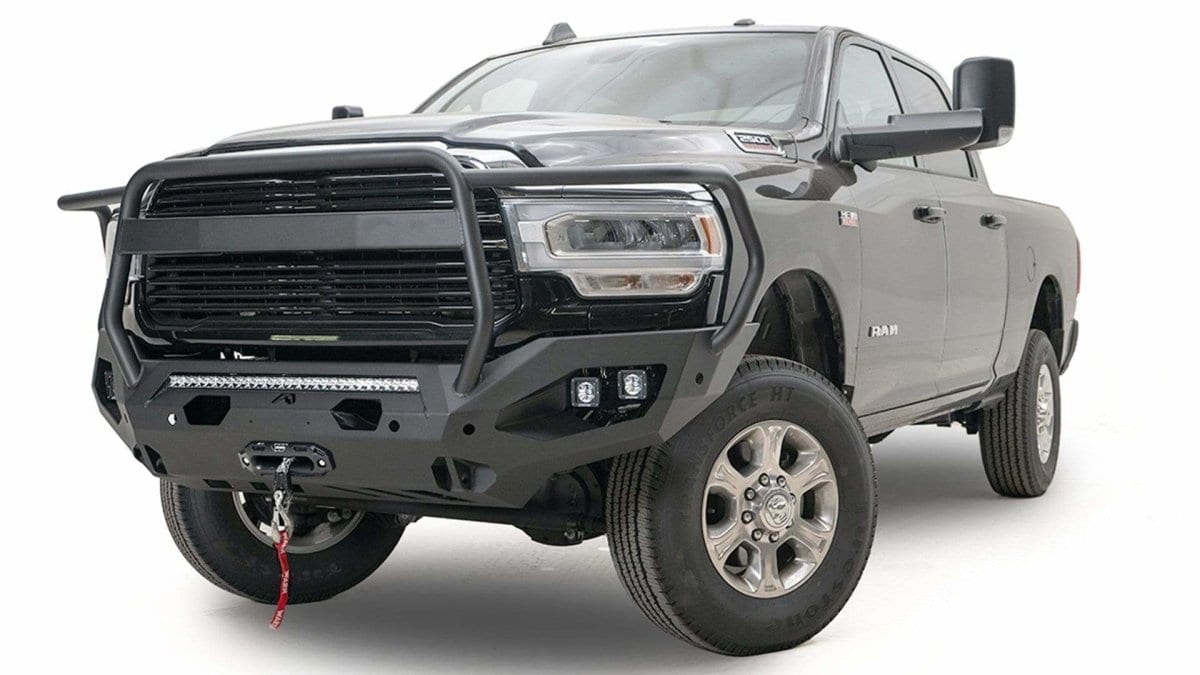 Fab Fours DR19-X4450-1 Dodge Ram 2500/3500 HD 2019-2021 Matrix Front Bumper Winch Ready Full Guard-BumperStock