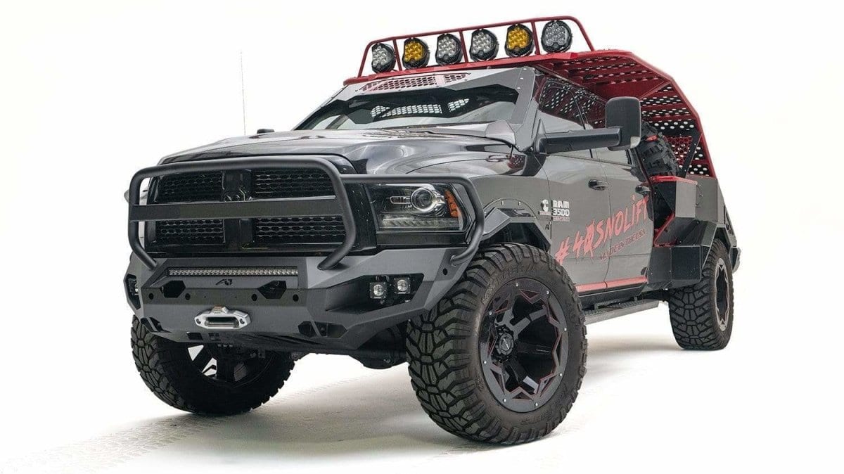Fab Fours DR19 - X4450 - 1 Ram 2500/3500 2019 - 2024 Matrix Front Bumper Winch Ready Full Guard - Rugged Truck Gear