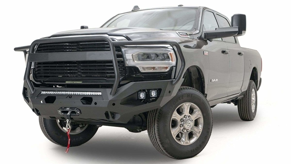 Fab Fours DR19 - X4450 - 1 Ram 2500/3500 2019 - 2024 Matrix Front Bumper Winch Ready Full Guard - Rugged Truck Gear