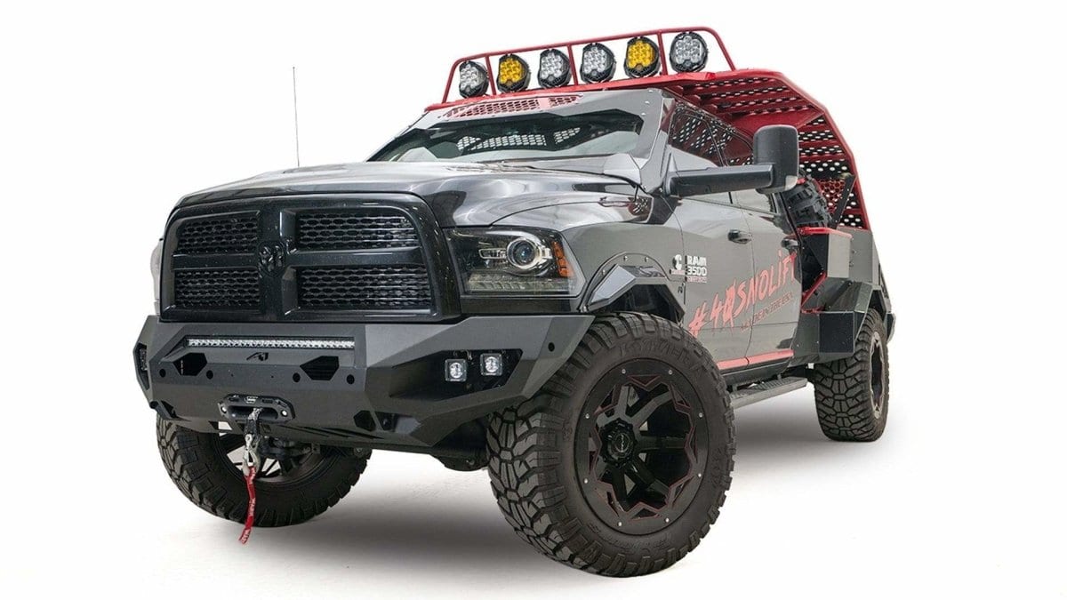 Fab Fours DR19-X4451-1 Dodge Ram 2500/3500 HD 2019-2021 Matrix Front Bumper Winch Ready No Guard-BumperStock