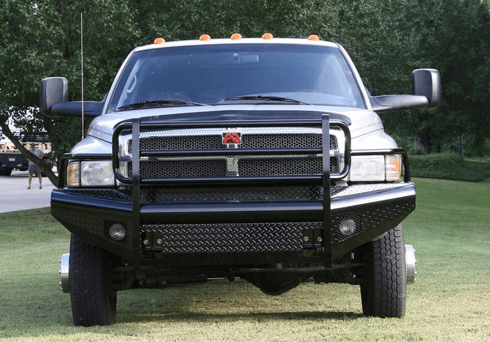 Fab Fours DR94 - S1560 - 1 Dodge Ram 2500/3500 HD 1994 - 2002 Black Steel Front Bumper Full Guard - Rugged Truck Gear