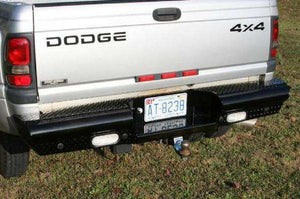 Fab Fours DR94-T1650-1 Dodge Ram 2500/3500 HD 1994-2002 Black Steel Rear Bumper-BumperStock