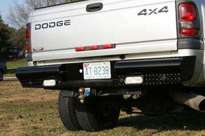 Fab Fours DR94-T1650-1 Dodge Ram 2500/3500 HD 1994-2002 Black Steel Rear Bumper-BumperStock