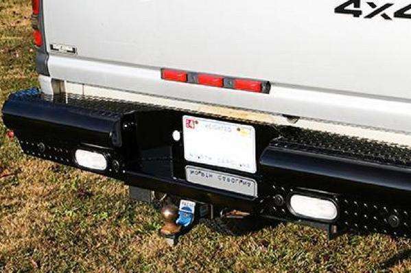 Fab Fours DR94 - T1650 - 1 Dodge Ram 2500/3500 HD 1994 - 2002 Black Steel Rear Bumper - Rugged Truck Gear
