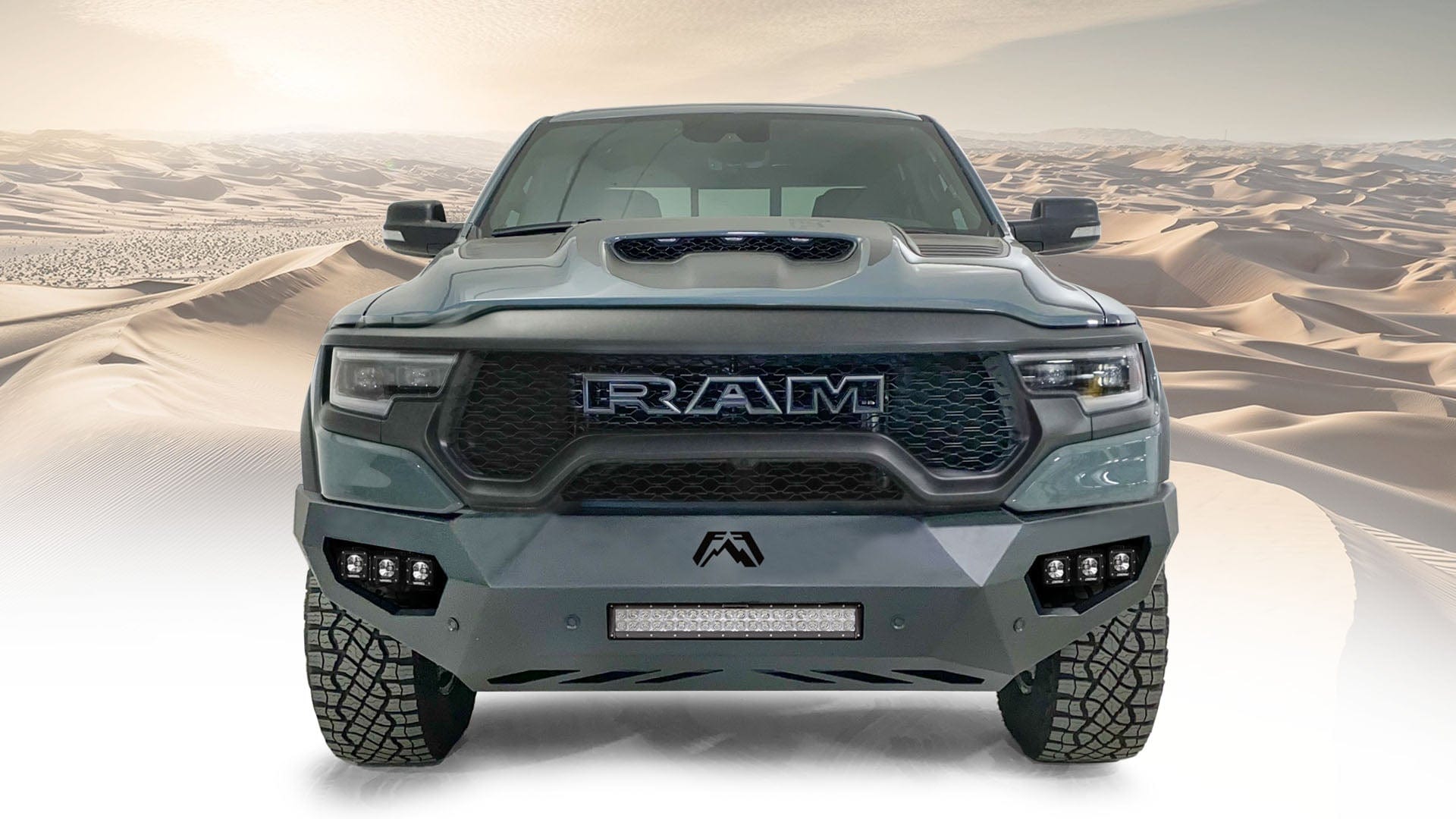 Fab Fours DX21 - V4551 - 1 Dodge Ram TRX 2021 - 2024 Vengeance Front Bumper No Guard - Rugged Truck Gear