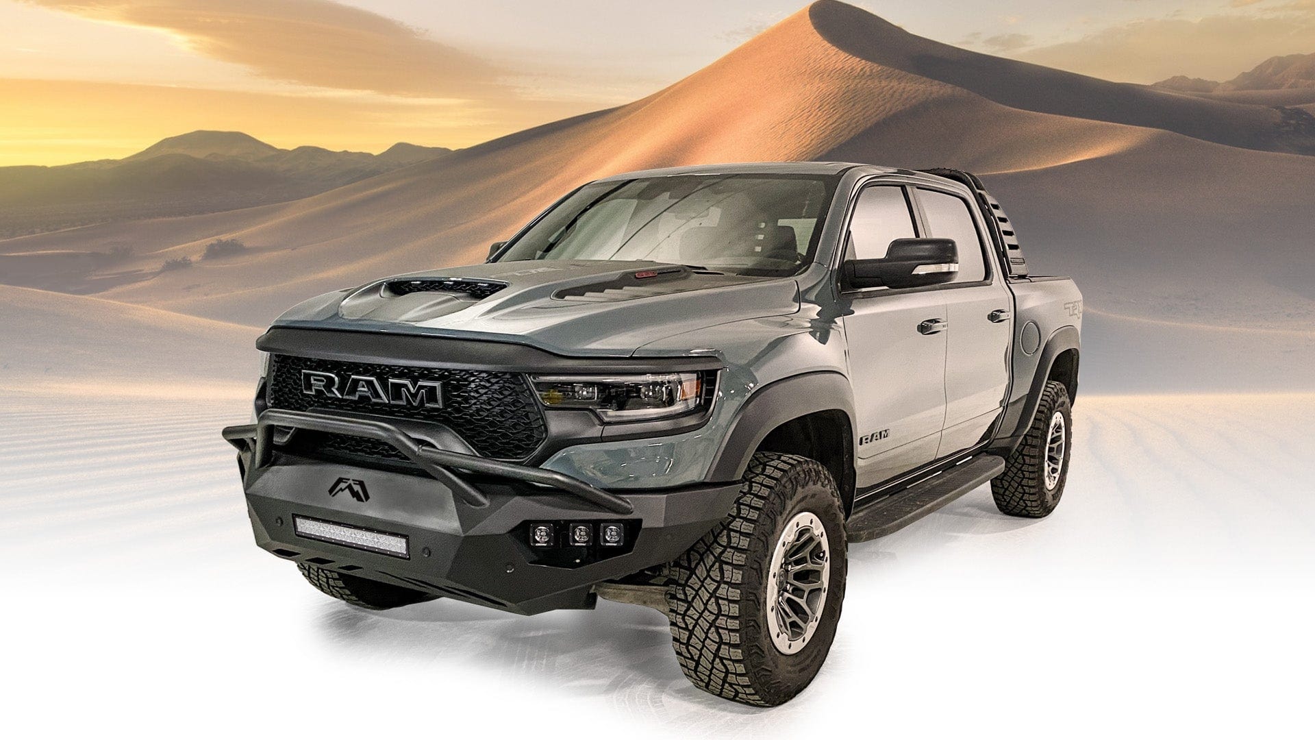 Fab Fours DX21 - V4552 - 1 Dodge Ram TRX 2021 - 2024 Vengeance Front Bumper Pre - Runner Guard - Rugged Truck Gear