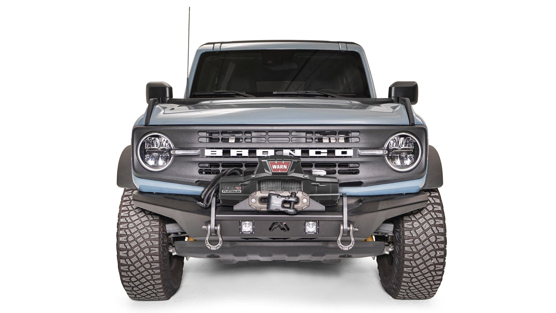Fab Fours FB21 - B5251 - 1 Ford Bronco 2021 - 2024 Stubby Front Winch Bumper No Guard - Rugged Truck Gear
