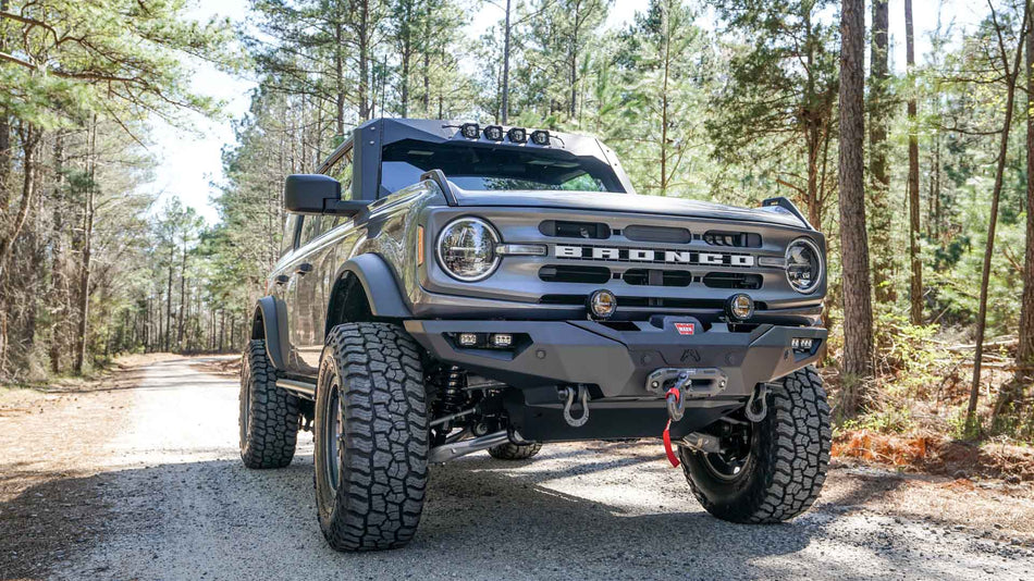 Fab Fours FB21 - F5251 - 1 Ford Bronco 2021 - 2024 Premium Front Winch Bumper - Rugged Truck Gear