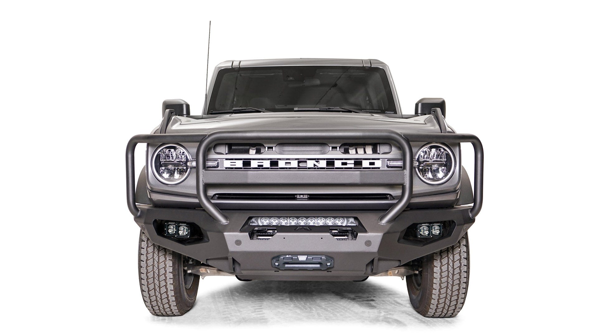 Fab Fours FB21 - X5250 - 1 Ford Bronco 2021 - 2024 Matrix Front Winch Bumper Full Guard - Rugged Truck Gear